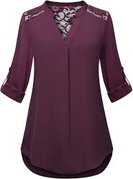 Gaharu Womens Blouse For Legging Petites Dressy Shirt For Work Tab Sleeve Split Neck Blouse Relaxed F Dress Clothes For Women Ladies Tops Fashion Dressy Shirts