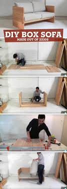 The family diy pallet fabric sofa bed blueprint Everything About This Rustic Diy Box Sofa With 2x10s Screams Chic Out Loud Cute Diy Projects