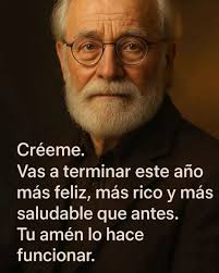 Créeme. Vas a terminar este más feliz, más rico y más saludable que antes.  Tu amén lo hace funcionar.