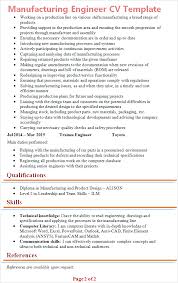 Manufacturing Engineer Cv Template Tips And Download Cv Plaza