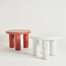Cover or store indoors during inclement weather or when not in use made in vietnam. Clio Round White Terrazzo Side Table
