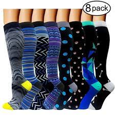 8 Pairs Compression Socks 20 30 Mmhg Women Men Actinput Compression Socks Womens Compression Socks Nurse Compression Socks