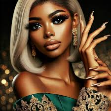 Prompt: A paper cut full view image, 4k cartoon drawing image of African  American woman, regal caramel skin, light makeup, her hair is a plum in a  cute ponytail. The outfit she