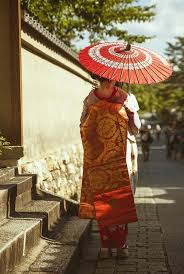 beautiful kimono and the wagasa 着物 美人 芸妓 着物