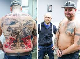 See more ideas about lest we forget tattoo, military tattoos, army tattoos. It Hurt But I Ve No Regrets Says Newark Man After Epic Back Tattoo Is Completed