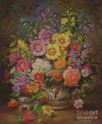Flowers by albert williams 7. Garden Flowers Of September Painting By Albert Williams