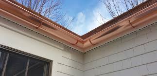 The bronze gutter color looks elegant and blends naturally with. Copper Gutters Creative Seamless Gutters