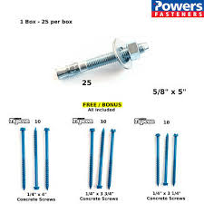 Shop for wedge anchors at zoro.com. Wedge Anchor Power Stud 5 8 X 5 Concrete Screw Anchor Zinc Plated 25 B 614234735210 Ebay