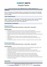 Career objectives for resume resume format for freshers resume pdf sample resume format cv format best resume format for b.tech freshers | danetteforda. Computer Teacher Resume Samples Qwikresume