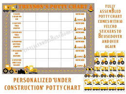 Potty Chart Personalized Fully Assembled Construction Truck Potty Training Star Chart Boys Sticker Reward Chart Laminated Premade