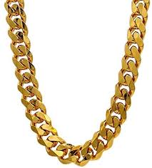 The most common necklaces for men with long lengths are the hip hop necklaces which are commonly designed as chain necklaces. Tuokay 18k Big Faux Gold Flat Chain 11mm Thickness 24in Length 90s Fashion Man Hip Hop Chain For Rapper Dainty Sparkling Fake Gold Chain Necklace Buy Online At Best Price In