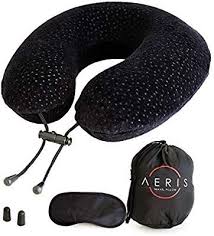 Amazon Com Aeris Travel Pillow For Restful Sleep On An Airplane Memory Foam Neck Pillow For Airpla Neck Pillow Travel Travel Pillow Memory Foam Travel Pillow
