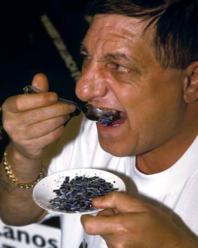 Michel Lotito, The French Entertainer Who Ate Metal, Glass, And Possibly A  Whole Airplane Lotito said he swallowed these items in small pieces and  kept his throat "well-lubricated" by drinking multiple gallons