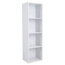 Wooden Bookcase 4 Shelf Bookcases Cube Shelving Display Storage Wood Book Shelves White Walmart Com Bookcase Storage Wooden Bookcase 4 Shelf Bookcase