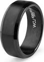 West Coast Jewelry Men's Black Plated Stainless Steel Satin and ...