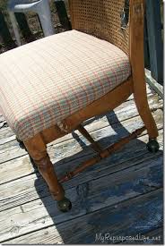 Roll the chair back and forth to check out the wheels. Upholstering Caned Chairs