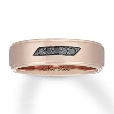Neil Lane Men S Black Diamond Band 1 10 Ct Tw 14k Rose Gold Kay Black Diamond Bands Rose Gold Black Diamond Rose Gold Mens Wedding Band