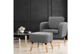 Find great deals on ebay for accent chair with ottoman. Artiss Armchair Lounge Chair Accent Chairs Fabric Sofa Armchairs Ottoman Matt Blatt
