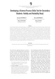 Di bawah ini yang merupakan bentuk partisipasi terhadap konstitusi negara yang diterapkan dalam. Pdf Developing A Science Process Skills Test For Secondary Students Validity And Reliability Study