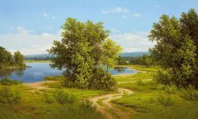 Die insel kotlin mit straßendamm zum festland ist die einzige russische insel in der ostsee. Wandbild Slava Russische Landschaft I Art Galerie