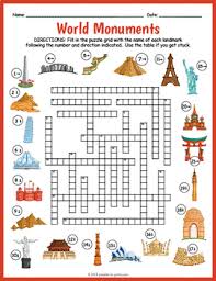 Free celebrity crossword puzzles to print. Famous World Landmarks Crossword Puzzle Worksheet Activity By Puzzles To Print