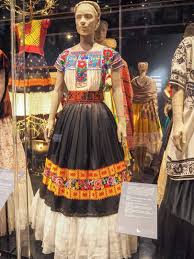 Inside The Frida Kahlo Exhibition At The V A Frida Kahlo Dress Frida Kahlo Style Traditional Mexican Dress
