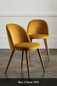 yellow dining chairs velvet & fabric