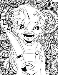 Plenty of children's movies are a lot more creepy once you watch them as an adult, like alice in wonderland.between the chesire cat's scary smile and the queen of hearts yelling about beheading children, this classic disney film is almost as scary as any horror film from the early 2000's. Horror Adult Coloring Pages