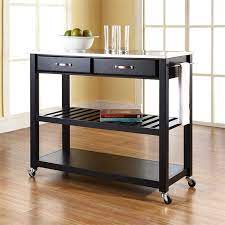 Whether you are searching for a perfect centerpiece or designing a room from scratch, crosley's range of. Crosley 2 Drawer Stainless Steel Top Kitchen Cart In Black Kf30052bk