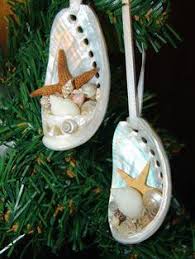 This beautiful nautical decor holiday ornament is a pretty shell flower made of pearly off white abalone shells & a spiral sundial shell,hanging from a white ribbon. 20 Painted Clamshells Ideas Shell Crafts Seashell Crafts Seashell Art