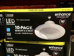 I am looking to replace them with 5 6 however after visiting a local lighting store and finding the halo led retrofit baffle and trim by cooper lighting for $80 a pop, i began my online search. Feit Electric Led 5 6 Retrofit Kit Dimmable 10 Pack Costcochaser