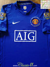 League 2008/2009 fa cup 2008/2009 league cup 2008/2009 club wc 2008 uefa sup.cup 2008 com. Manchester United Third Football Shirt 2008 2009 Sponsored By Aig