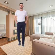 Calça Masculina Casual Sarja Elastano Lisa Brim Slim Lycra