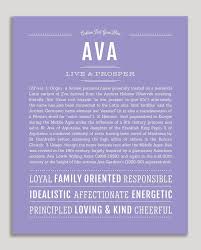 Ava Name Art Print In 2020 Personalized Art Print Classic Names Names With Meaning
