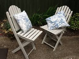 Painted A Couple Of Old Garden Chairs Today Teamed With My Vintage French Fabric Cushions They Painted Garden Furniture Garden Chairs Cuprinol Natural Stone
