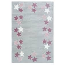 Der teppich ist zu 100 % aus polypropylen gefertigt, wobei die oberseite und unterseite ein gewicht/ m² von. Kinderteppich 120x180 160x230 Grau Rosa Teppich Sterne Kinderteppiche Kindermobel Furnart