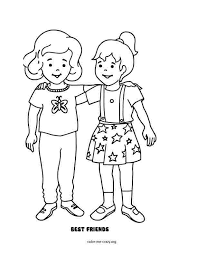 Some children prefer a colouring page like this as the background can be daunting to colour in! Bff Coloring Pages Awesome Printable Collections Whitesbelfast Com