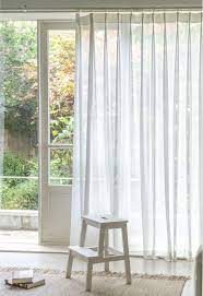 Set Of 2 Pair Of Pleated Thick Chiffon Curtains White Voile Etsy Curtains White Sheer Curtains Sheer Ivory Curtains