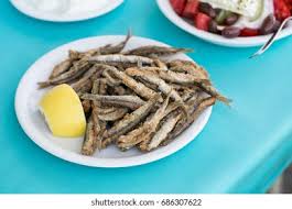 Eisodos omadwn,khdeia kai sunthimata.pou na katalavete reeeeeee.paok. Fried Anchovies Gavros Greek Taverna Stock Photo Edit Now 686307622
