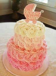 Looove This Idea For A Babyshower Cake For A Baby Girl Baby Shower Cakes Shower Cakes Buttercream Rosette Cake