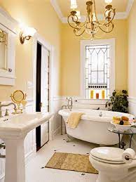 Romantic bathroom idea for small bathroom. 37 Sunny Yellow Bathroom Design Ideas Digsdigs