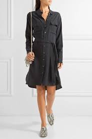 Equipment Delany Washed Silk Shirt Dress Black Shirt Dress Silk Shirt Dress Silk Shirt