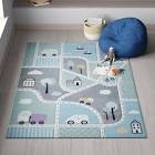 Frasher Grey/Light Blue Area Rug Zoomie Kids
