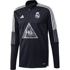 Real madrid president florentino perez has admitted the super league is on standby and claimed the. Real Madrid Trainingsshirt Human Race X Pharrell Schwarz Grau Limited Edition Www Unisportstore De
