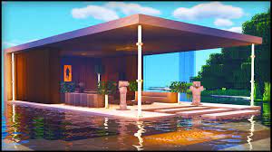 A gable roof, also known as a pitched or peaked roof, is an inverted 'v'. Modern House On Water Minecraft