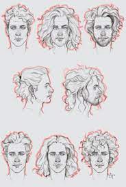 Hairstyles Man Bun Curly Hair Drawing How To Draw Hair Guy Drawing