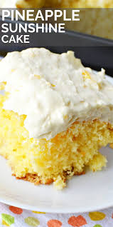 This Pineapple Sunshine Cake Is The Perfect Thing For An Easter Dessert Or A Tasty Treat For A Summer Picnic This Bright In 2020 Sunshine Cake Yummy Food Dessert Cake