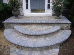 Creating a layout on paper lets you correct design problems before laying the pavers. Stone Front Steps Design Ideas Hardscaping And Landscaping Company Serving The Annapolis Maryland Front Door Steps Patio Steps Front Porch Steps