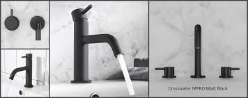 Harbour status matt black wall mounted bath mixer tap. Black Bathroom Taps Uk Bathrooms
