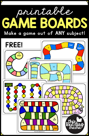 Kindergarten math board games printable. Printable Game Boards For Any Subject This Reading Mama